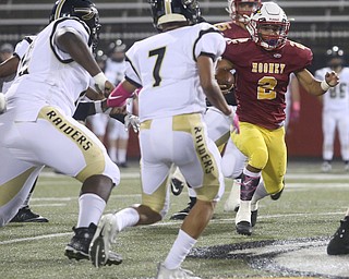 Cardinal Mooney running back Chris Gruber (2) runs the ball during the first quarter as Warren Harding High School takes on Cardinal Mooney High School, Friday, Oct. 13, 2017, at Stambaugh Stadium in Youngstown...(Nikos Frazier | The Vindicator)..