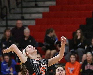 Springfield's Carly Stitzel (15) spikes the ball during the second set as United Local High School takes on Springfield Local High School during the 2017 DIII District Volleyball Tournament, Thursday, Oct. 19, 2017, at Salem High School in Salem...(Nikos Frazier | The Vindicator)..