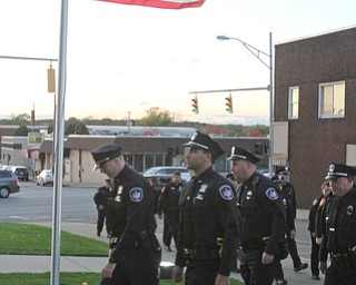 William D. Lewis The VindicatorPolice officers enter St rose Church in Girard for prayer vigil for slain Girard PD officer Justin Leo 10-24-17.