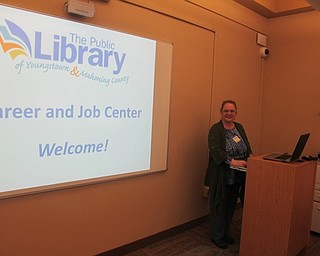 Neighbors | Zack Shively  .Judy Jones held a presentation on the Main library's new Career and Job Center on Sept. 12 in the new Career and Job Center. The space will allow the librarians to give one-on-one help to those seeking employment.