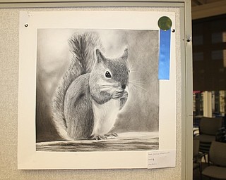 Neighbors | Abby Slanker.A Canfield High School student’s piece of art was displayed at the Canfield library through a partnership with the school and the library on Oct. 19.
