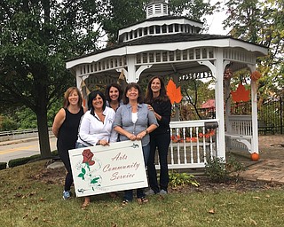 GFWC Ohio Warren Junior Women’s League arts committee recently decorated the Point Park gazebo in Cortland for the fall season. Members of the arts committee, from left, are Monica Olbrych; Jonnah Hetzel, WJWL president; Susan Pappas; Renee Maiorca; and Kelly Kelly.