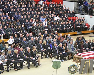 William D Lewis The vindicator  Thousznds of police officers on hand for Justin Leo funeral at YSU Beegley Center f10292017 wdl funeral 2.. 10-29-17.