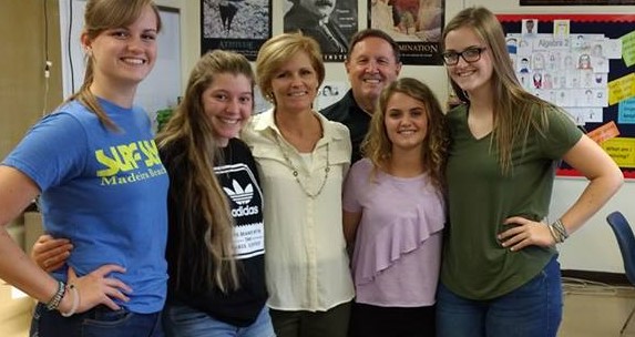 The Fitch Interact Club recently chose its officers for 2017-18. Interact is an international club for high-school students sponsored by Rotary clubs in their district. Students are involved in community service projects, mainly recycling of paper at Fitch. New members are being accepted throughout October. Above, from left, are Erica DiFrancesco, president; Kayla Sahli, treasurer; Tina Kubacki, Interact adviser; Gary Reel, volunteer; Avery Cubino, vice president; and Rachael DiFrancesco, secretary.