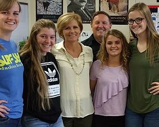 The Fitch Interact Club recently chose its officers for 2017-18. Interact is an international club for high-school students sponsored by Rotary clubs in their district. Students are involved in community service projects, mainly recycling of paper at Fitch. New members are being accepted throughout October. Above, from left, are Erica DiFrancesco, president; Kayla Sahli, treasurer; Tina Kubacki, Interact adviser; Gary Reel, volunteer; Avery Cubino, vice president; and Rachael DiFrancesco, secretary.