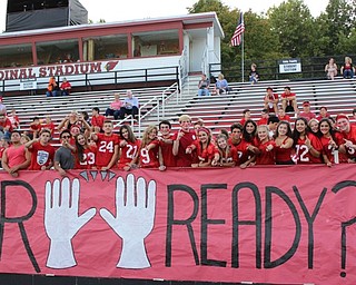 Neighbors | Abby Slanker.Canfield High School students showed their support of the ‘Red Out’ at the Cardinals versus Struthers Wildcats football game on Sept. 22