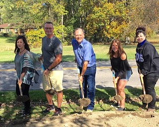 Neighbors | Submitted.The Poland Township Board of Trustees, Bob Lidle, Eric Ungaro and Joanne Wollet, along with Melissa Gadjos of the Timberbrook development, Bill Gardner of the Canterbury development and Dwayne and Diana Wilson of the Tuscany development attended the ground breaking ceremony for the State Route 170 sidewalk project on Oct. 22.