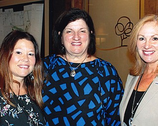 The Ohio State Medical Association Alliance hosted its annual fall meeting recently at the Lake Club in Poland. The meeting was led by local Canfield resident, Diana McDonald, the 2017 OSMAA president. Members from across the state heard from various speakers on health and legislative issues. Above, from left, are McDonald; Dr. Elena Rossis, medical director of special projects for Akron Children’s Hospital; and Kimberly Poore Moser, AMAA president.
