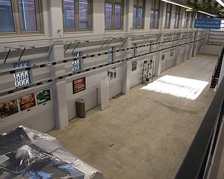     ROBERT K. YOSAY  | THE VINDICATOR..The original Vindicator building on the corner of Vindicator Square and Boardman St  has been renovated and opens for YBI..The press room area opened up..-30-