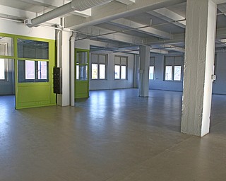     ROBERT K. YOSAY  | THE VINDICATOR..The original Vindicator building on the corner of Vindicator Square and Boardman St  has been renovated and opens for YBI...The second floor composing room ..-30-