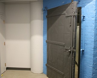     ROBERT K. YOSAY  | THE VINDICATOR..The original Vindicator building on the corner of Vindicator Square and Boardman St  has been renovated and opens for YBI..Keeping  as much of the original... including the door t the power.area..-30-