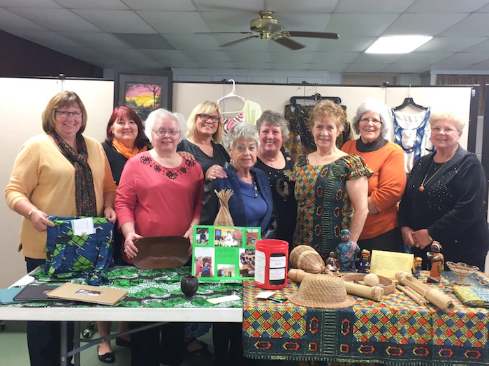 The Trumbull County Federation of Women’s Clubs met for its annual fall meeting Oct. 24 at Fowler United Methodist Church. The hostess club was the Salvation Army Auxiliary, and the community outreach was the collection of paper products for the Salvation Army. A luncheon was served by the ladies of the church. Virginia Logan shared experiences and knowledge about her mission trips to Liberia, and dressed in fabric made in Liberia. Kim Bonar also spoke on Camphor Mission trips. Any women’s club in Trumbull County interested in membership or in attending meetings should contact Mary Theis, president, at 330-550-8004 for information. Above, front row, from left, are Terri Crabbs, immediate past president/trustee; Laura Boich, treasurer; Mary Theis, president; Gail Drushel, recording secretary; and Logan, vice president. Second row, from left, are Ellen Partin, hostess with the Salvation Army Auxiliary; Bonar; Sandy Mahaffey, corresponding secretary; and Polly White, hostess with the auxiliary.
