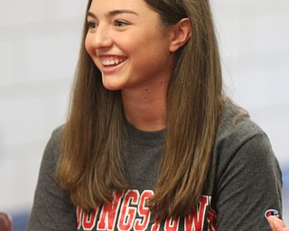William D. Lewis The VindicatorAll smiles during signing day at Boardman HS 11-8-17 is Jenna Vivo.