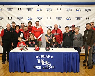 Family Photo, Wednesday, Nov. 8, 2017, in the Hubbard High School Gymnasium in Hubbard. Gagliardi and Powell are both attending Ohio State University, playing gymnastics and volleyball respectively...(Nikos Frazier | The Vindicator)