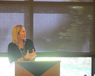 Neighbors | Zack Shively.Vista Care of Boardman Administator Jennifer Connolly spoke at Senior Fun Day at Boardman Park on Sept. 28. Each Senior Fun Day includes a guest speaker.