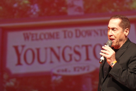 William D. Lewis The Vindicator Roy Firestone, former ESPN sports personality, performed his multimedia program at Packard Music Hall in Warren 11-9-17. The former broadcaster combines music, sports and local flavor in his performance.