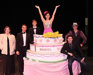 Neighbors | Abby Slanker.Members of the Canfield Players Drama Club starring in the Canfield High School fall musical “Singin’ in the Rain” included, from left, Meghan Coggins as Lina Lamont, Jonathan Scurich as Don Lockwood, Joey Bruno as Roscoe Dexter, Haley Tura as Kathy Selden, Ben Lawson as Cosmo Brown and Gregory Halley as R.F. Simpson.