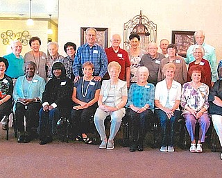 East High School Class of 1954 celebrated its 63rd class reunion recently. Classmates seated, from left, are Merceda Porfilio Yurcisin, Carrie Bennett Walker, Alberta North, Joanne Fusillo Savko, Theresa Casey Granitto, Arlene Landy Claypoole, Betti Kraysets Karnofel, Barbara Drabitski Strines and Ann Pontino Pompili. Standing, from left, are Gene Santoro, Donna Easton Deniro, John Pannunzio, Mary Ann Gallo Evans, Mike Savko, Tom Craig, Kay Leshnack Kalischak, Carl Rudloff, Ed Evaniuk, Carolyn Stride Sterling, Ann Marie Thomas Melfo, Jim Dellick and Nancy Felton.