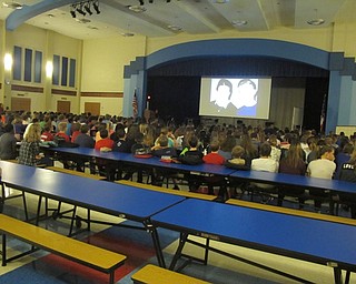 Neighbors | Zack Shively.Rachel's Challenge presented to Austintown Middle School on Oct. 12. The organization works to create a positive change in schools and communities across the world. Rachel Scott, the namesake for the organization, died in the Columbine school shooting in 1999.