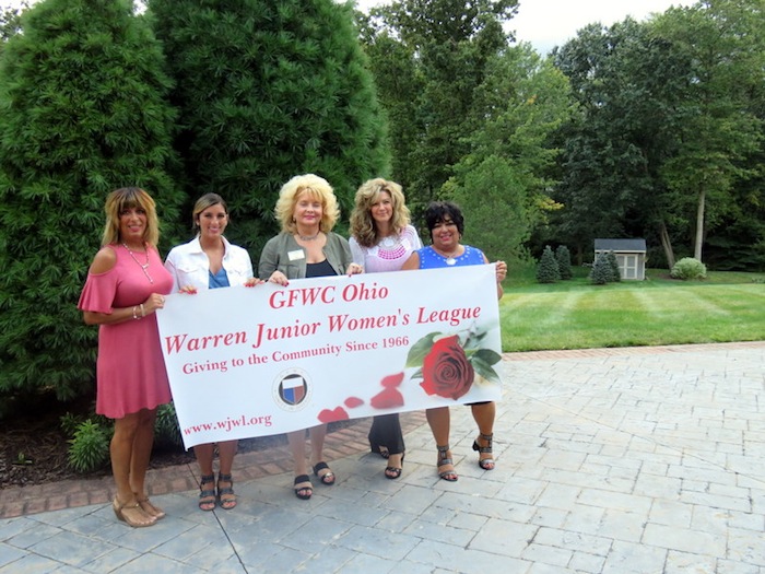 The 2017 GFWC Ohio Warren Junior Women’s League Golf Classic took place at Pine Lakes Golf Club in Hubbard. The proceeds raised will benefit Trumbull County Children’s Services and other local charities. Pictured, above, from left, are Regina Pompili-Gatti, chairwoman; Cara Mia Gatti, chairwoman; Julie Vugrinovich, 2016-17 WJWL president; Mary Swift, chairwoman; and Lisha Pompili-Baumiller, chairwoman.