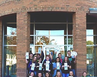 Students in Adrienne Lesnett’s freshman honors English classes raised $830.32 to help animals affected by Hurricane Harvey and Hurricane Irma. The students voted to raise funds for the Humane Society of America Disaster Relief Fund. Their efforts included selling popcorn and Gatorade at all girls tennis matches. Chipotle in Alliance also helped by donating a percentage of all meals purchased. Above, front row, from left, are Grace Weingart, Sidney Milliken, Destany Blake, Kennedy Close, Hannah Schubert and Alyssa Augustein. Middle row, from left, are Calista Bias, Abigail Stephens, Kaitlyn Greiner, Alexa Gossett and Kaylee Greiner. Top row, from left, are James Cranston, Joseph Sprague, Jacob Brooks, Brock Smith and Andrew Coffee.