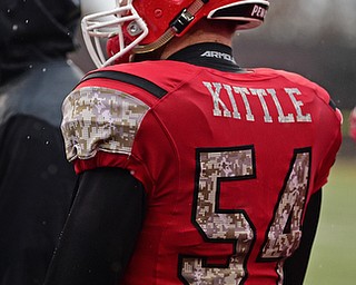 YOUNGSTOWN, OHIO - NOVEMBER 18, 2017: Youngstown State's Jonathan Pollock stands on the sideline during the first half of Saturday afternoons game at Stambaugh Stadium. Youngstown State won 38-10. DAVID DERMER | THE VINDICATOR