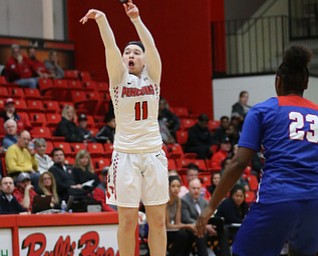 Youngstown State guard Alexus Burkhart (11) goes up for three during the first quarter as Ohio Valley University takes on Youngstown State University in a NCAA basketball game, Monday, Nov. 20, 2017, at the Beeghly Center in Youngstown. YSU won 86-59...(Nikos Frazier | The Vindicator)..