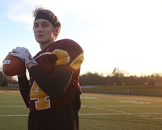 Aniello Buzzacco (14) poses for a photo during a post-season practice, Tuesday, Nov. 21, 2017, at South Range High School in Canfield...(Nikos Frazier | The Vindicator)