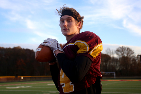 Aniello Buzzacco (14) poses for a photo during a post-season practice, Tuesday, Nov. 21, 2017, at South Range High School in Canfield...(Nikos Frazier | The Vindicator)