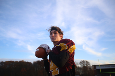 Aniello Buzzacco (14) poses for a photo during a post-season practice, Tuesday, Nov. 21, 2017, at South Range High School in Canfield...(Nikos Frazier | The Vindicator)
