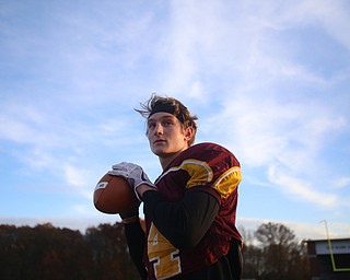 Aniello Buzzacco (14) poses for a photo during a post-season practice, Tuesday, Nov. 21, 2017, at South Range High School in Canfield...(Nikos Frazier | The Vindicator)