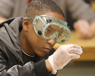   ROBERT K YOSAY  | THE VINDICATOR..Moving the eye around  JaCorian (ok) Dent akiva academy- looks how to start the dissection..Ursuline High School will hosted 8th Grade Day on Tuesday,  All 8th grade students were invited to learn about Ursuline High SchoolÕs academic, extra-curricular and spiritual offerings...-30-