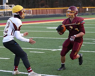 Peyton Remish (44) runs the ball during a post-season practice, Tuesday, Nov. 21, 2017, at South Range High School in Canfield...(Nikos Frazier | The Vindicator)