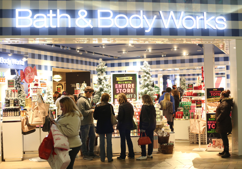 Customers walk in and out of the store during Black Friday shopping, Thursday, Nov. 23, 2017, at Bath & Body Works in Southern Park Mall in Boardman...(Nikos Frazier | The Vindicator)