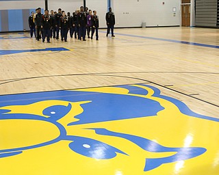 Cadets march during a J.R.O.T.C drill practice, Thursday, Nov. 16, 2017, at East High School in Youngstown...(Nikos Frazier | The Vindicator)