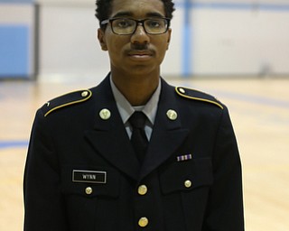 Cadet Wynn poses for a photo during a J.R.O.T.C drill practice, Thursday, Nov. 16, 2017, at East High School in Youngstown...(Nikos Frazier | The Vindicator)