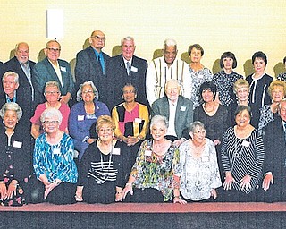 South High School Class of 1957 met recently for its 60th reunion at Holiday Inn in Boardman. Kneeling in front, from left, are George Zoggrafides, Dee Lee, Karen Tandler, Nancy Vogan, Carol Denney, Billie Dorough, Barb Luscre, Dr. Charles Tzagournis and Carol Pope. In the center are Lou DeMichele, Bob Fossesco, Dr. Truman Vasko, Ruth Cleary, Sarita Brawley, Joann Dandrice, Ted Miller, Joyce Simeone, Nancy Blaemire, Mary Jane Shoenberger, Carole Swierz and Brad Lucarell. In back are Joe Campati, Bob Cannistra, Richard Dunn, Tom Price, Bruce Wolfe, Jim Esposito, Louis Lee, Elaine Sandiford, Margie Markovicz, Mary Ann Sandine, Mary Lou Hallis, Patricia Mentges and Dave Poorman. Also attending were Suzie Jones, Gary Linebaugh and Bill Richardson.