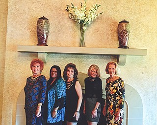 The Youngstown Area Federation of Women’s Clubs recently held its annual scholarship fundraiser luncheon, “Autumn Glory,” at Tippecanoe Country Club. Retired Det. Sgt. Delphine Baldwin-Casey was guest speaker. Funds raised from the raffles and the luncheon support the club’s scholarship fund. Members of the ways and means committee for the fundraiser above, from left, are Catherine Campana, president; Baldwin-Casey; Pat Marsico, co-chairwoman; Betty Cmil, co-chairwoman; and Kay fuller, co-chairwoman.