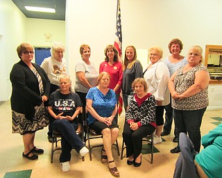 The Lake Milton American Legion Auxiliary recently installed new officers. Seated above, from left, are Maryann Hughes, executive board; Joyce Patrick, president; and MaryAnn Leonard, past president. Standing, from left, are Kathy Rutushin, past president; Kaye McLaughlin, chaplain; Joyce Street, 1st vice president; Phyllis Nuzzie, secretary; Tracey Ayers, sergeant-at-arms; Janet Batta, treasurer; Karen Shesko, historian; and Jackie Gardner, 2nd vice president. The American Legion Auxiliary is a worldwide organization that for almost 100 years has been serving the needs of veterans and their families while at home or across the world. New members are always welcome; contact the Legion Post for information.