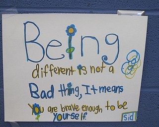Neighbors | Zack Shively.Signs, such as the one pictured, hung in the hallway of Poland Middle School leading to the cafeteria on "Mix It Up Day" on Oct. 31. The school had the "Mix It Up Day" in October because the month is National Bullying Prevention Month.