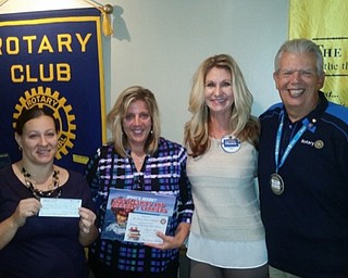 Neighbors | Submitted .Austintown Rotary welcomed speakers Lynn Mickey and Jennifer Cicarelli, pictured with Christine Vlosich and Rotary President Bruce Laraway.