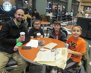 Neighbors | Zack Shively.Barnes and Noble helped organize and run the Dobbins Elementary book fair with the school's PTO. The store made a special peppermint drink for the event in their cafe. Pictured in the cafe are, from left, Kevin Dailey, Cullen Dailey, Connor McNinch and Brennen Dailey.