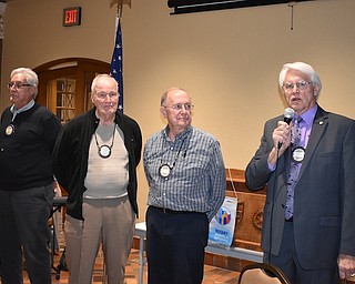The Rotary Club of Youngstown honored members who served in the Armed Forces at a recent luncheon. Above, from left, are John Fahnert, president-elect, U.S. Army; James Jarvis, U.S. Army; Walter DeBald, U.S. Air Force; and Frank Kishel, president, U.S. Army.