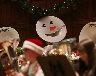 Musician's instruments were decked out for the holiday concert during a holiday craft show and third annual Tuba Christmas, Sunday, Dec. 3, 2017, at Stambaugh Auditorium in Youngstown...(Nikos Frazier | The Vindicator)