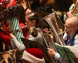 Musicians during a holiday craft show and third annual Tuba Christmas, Sunday, Dec. 3, 2017, at Stambaugh Auditorium in Youngstown...(Nikos Frazier | The Vindicator)