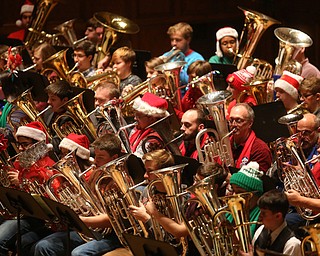 Musicians during a holiday craft show and third annual Tuba Christmas, Sunday, Dec. 3, 2017, at Stambaugh Auditorium in Youngstown...(Nikos Frazier | The Vindicator)