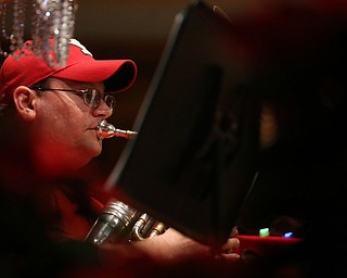 Mike Danko of Champion plays the baritone during a holiday craft show and third annual Tuba Christmas, Sunday, Dec. 3, 2017, at Stambaugh Auditorium in Youngstown...(Nikos Frazier | The Vindicator)