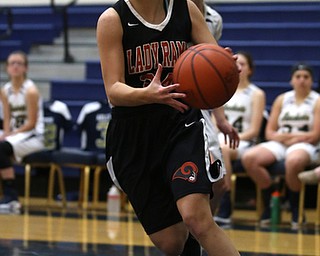 Mineral Ridge's Sarah Pezzenti (34) goes up for a layup during the second quarter as Mineral Ridge High School takes on Lowellville High School, Monday, Dec. 4, 2017, at Lowellville High School in Lowellville. Mineral Ridge won 45-33...(Nikos Frazier | The Vindicator)..