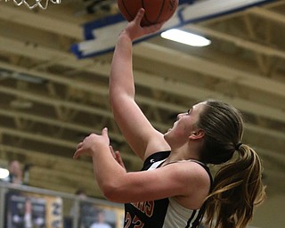 Mineral Ridge's Alexa Harkins (23) goes up for a layup during the fourth quarter as Mineral Ridge High School takes on Lowellville High School, Monday, Dec. 4, 2017, at Lowellville High School in Lowellville. Mineral Ridge won 45-33...(Nikos Frazier | The Vindicator)..