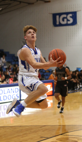 Poland's Mike Diaz (2) goes up for a layup in the third quarter of an AAC high school basketball game against Harding, Tuesday, Dec. 5, 2017, in Poland. Poland won 57-40...(Nikos Frazier | The Vindicator)..